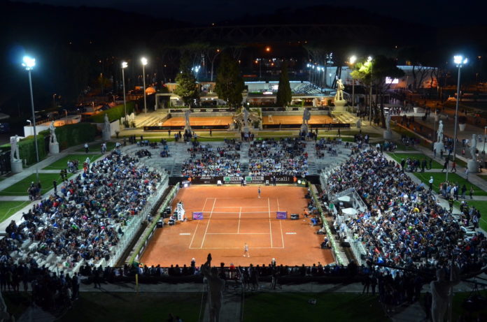 tie-break Roma foro italico vista notturna